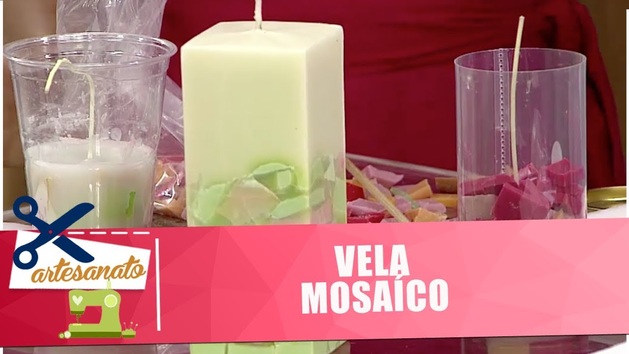 Vela Mosaico Com Materiais Reciclados