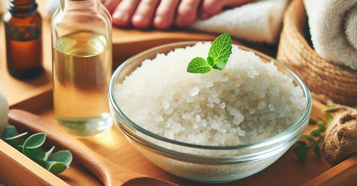 Esfoliante de Sal Grosso com Tea Tree para os Pés