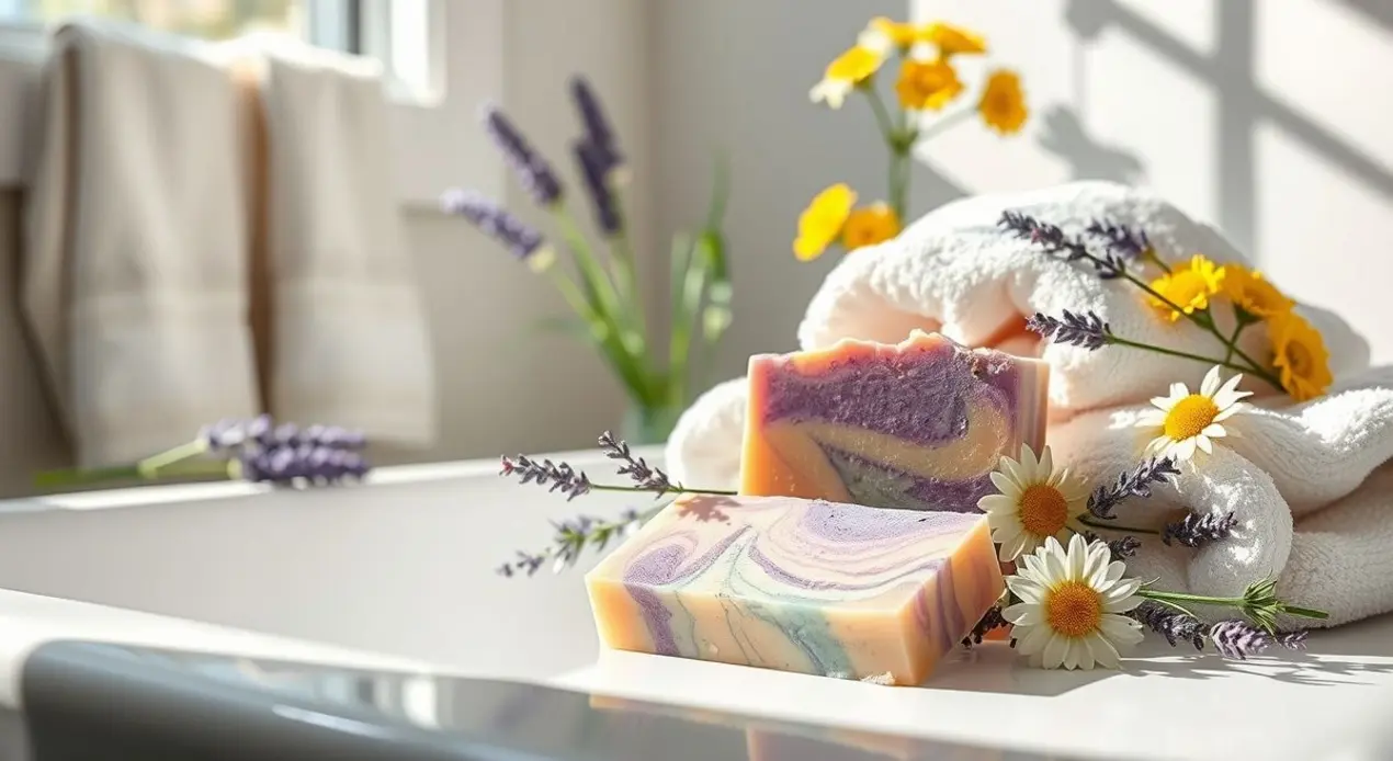 Receita de Sabonete Calmante com Lavanda e Camomila — Alívio no Banho 1 Receita de Sabonete Calmante com Lavanda e Camomila — Alívio no Banho