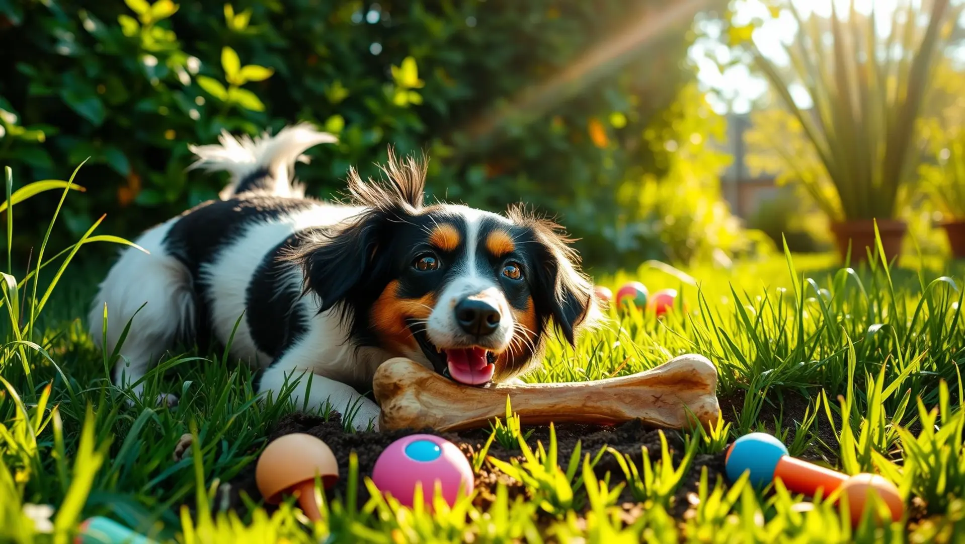 Por que cães escondem brinquedos e ossos no quintal
