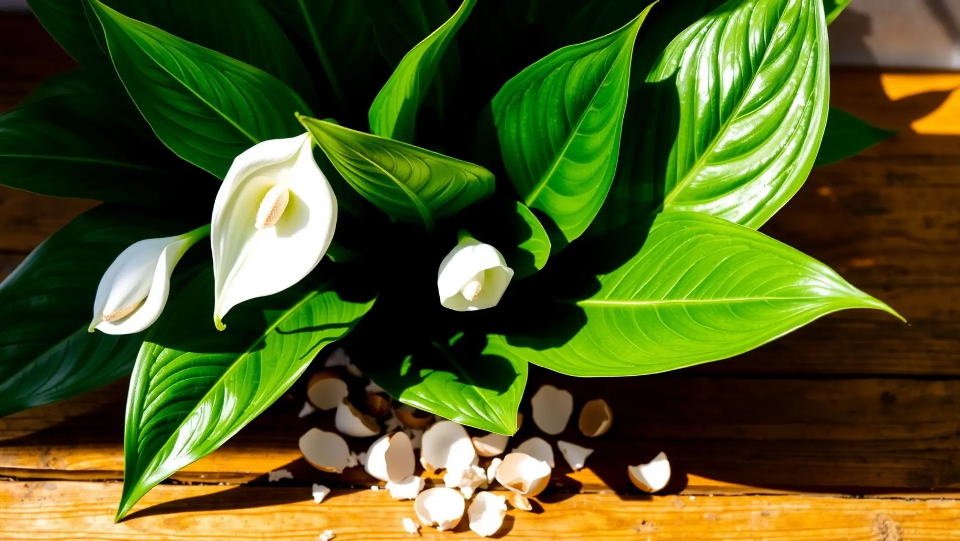 Lírio da paz: truque com casca de ovo para flores mais brancas e folhas fortes