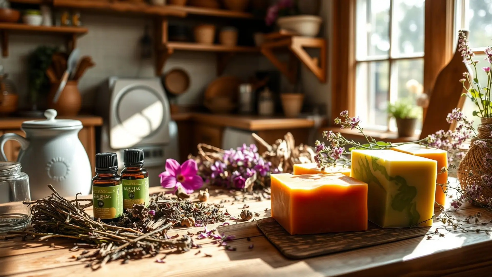 Sabonete caseiro cuidadosamente aromatizado com ingredientes naturais.